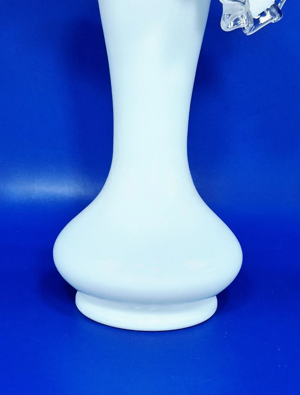 Vintage Fenton Silver Crest Milk Glass Ruffled Vase
